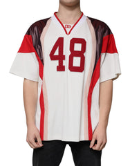 Dolce & Gabbana Multicolor Logo Jersey Cotton V-neck T-shirt - IT54 | XL - T-Shirts