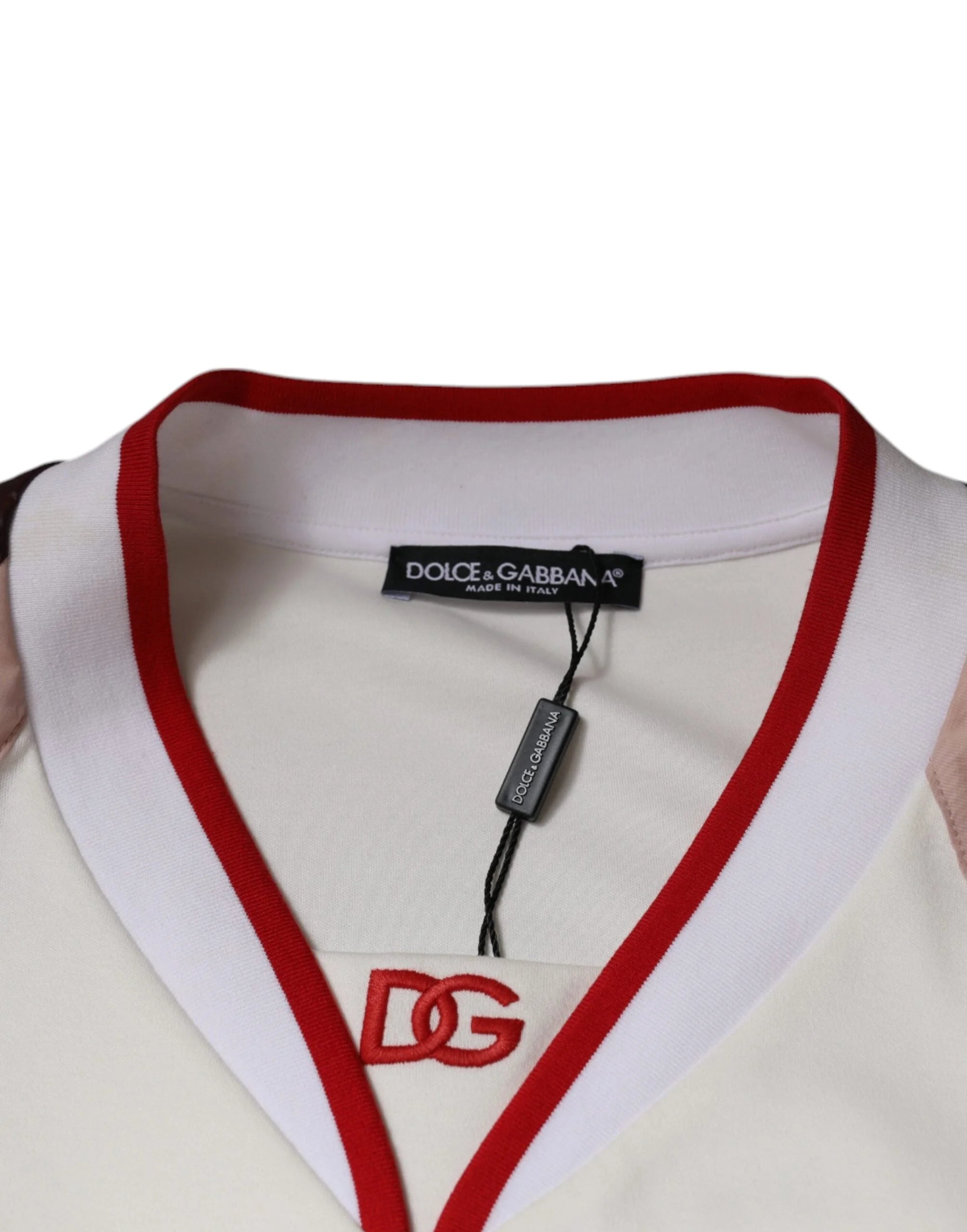 Dolce & Gabbana Multicolor Logo Jersey Cotton V-neck T-shirt - IT54 | XL - T-Shirts