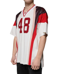 Dolce & Gabbana Multicolor Logo Jersey Cotton V-neck T-shirt - IT54 | XL - T-Shirts