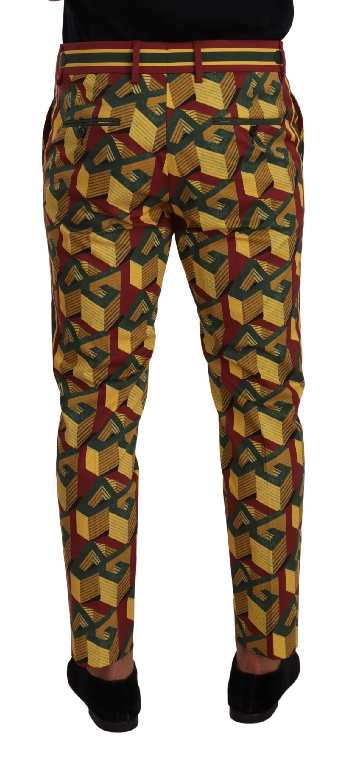 Dolce & Gabbana Multicolor Logo Mania Cotton Tapered Trouser Pants - IT48 | M - Trousers