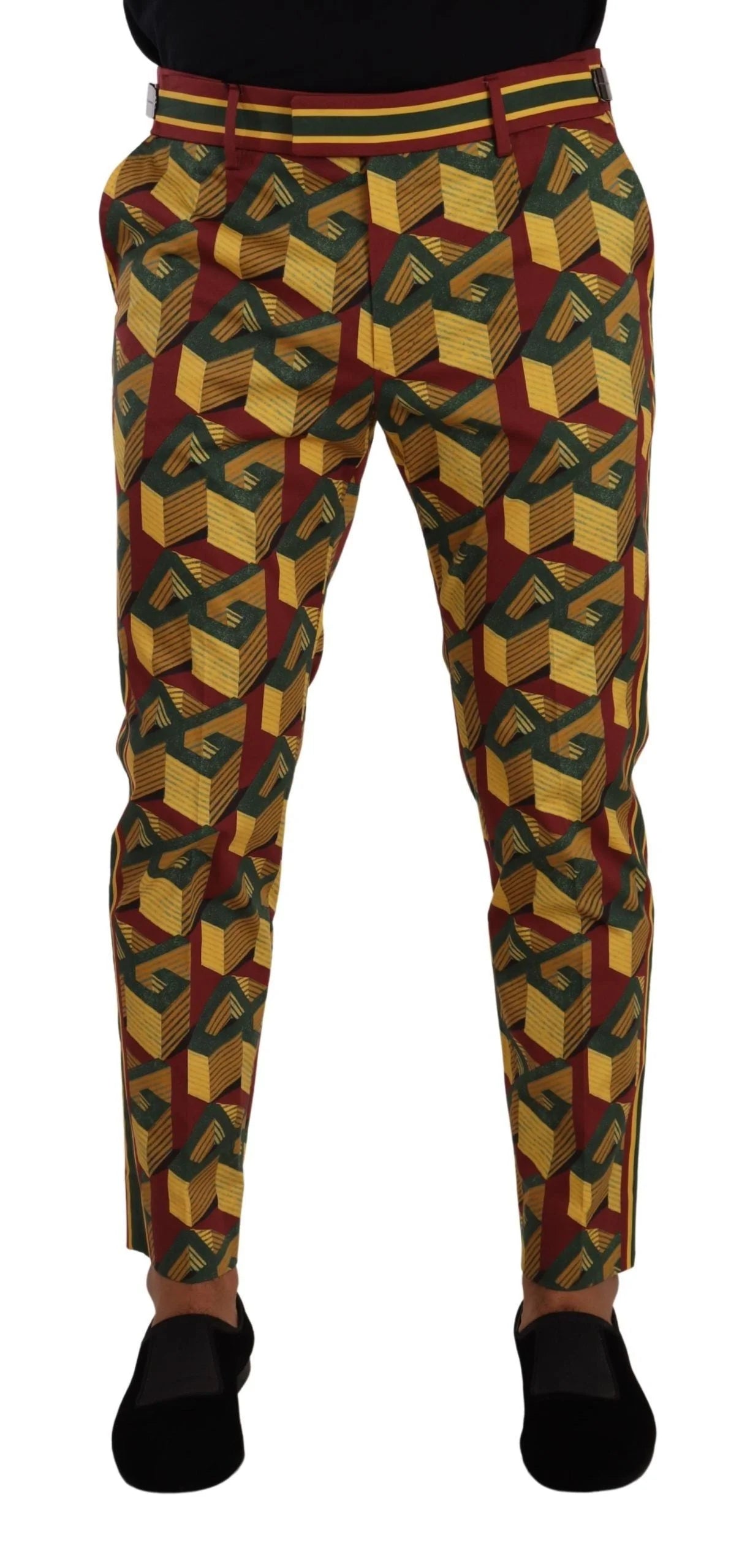 Dolce & Gabbana Multicolor Logo Mania Cotton Tapered Trouser Pants - IT48 | M - Trousers