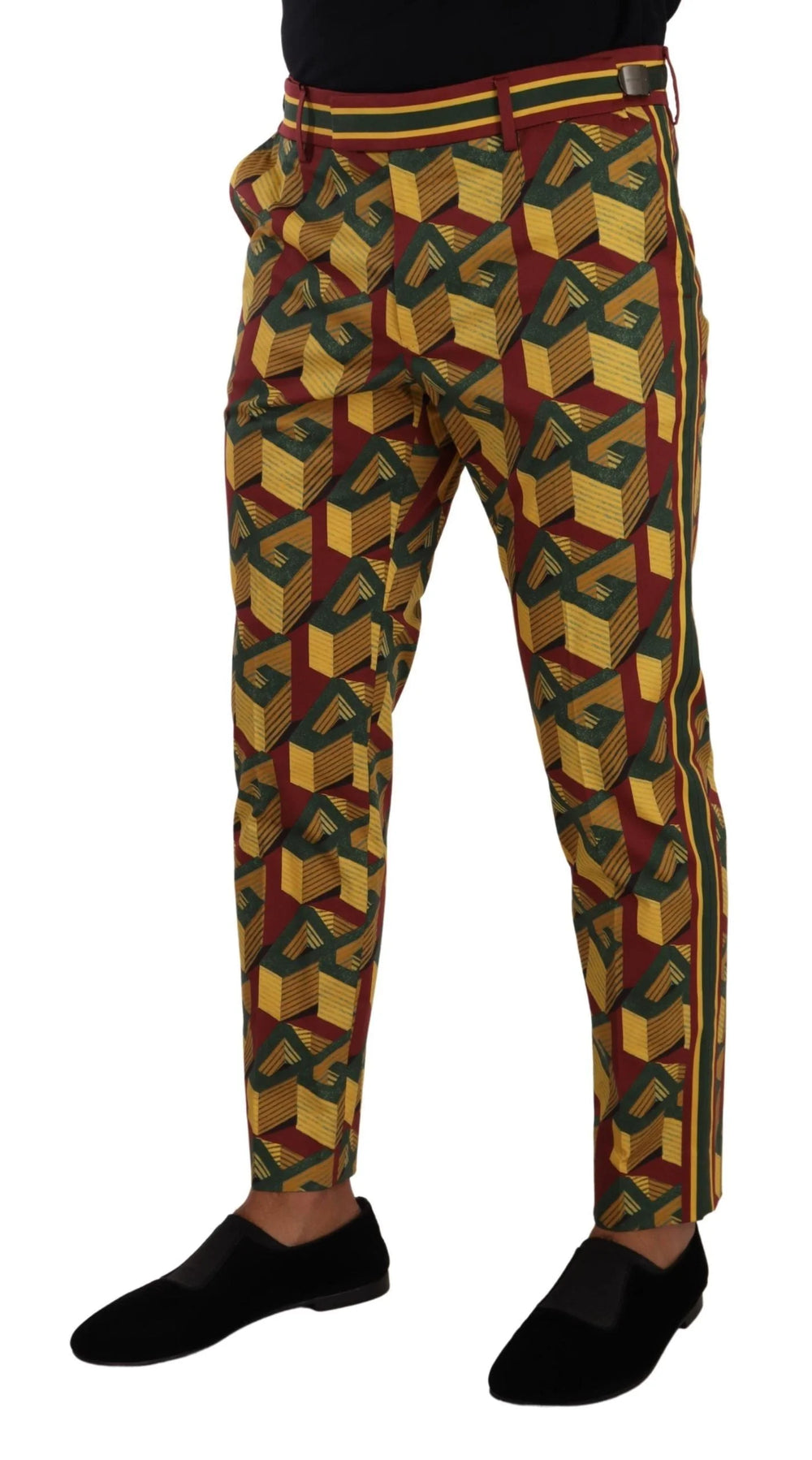 Dolce & Gabbana Multicolor Logo Mania Cotton Tapered Trouser Pants - IT48 | M - Trousers