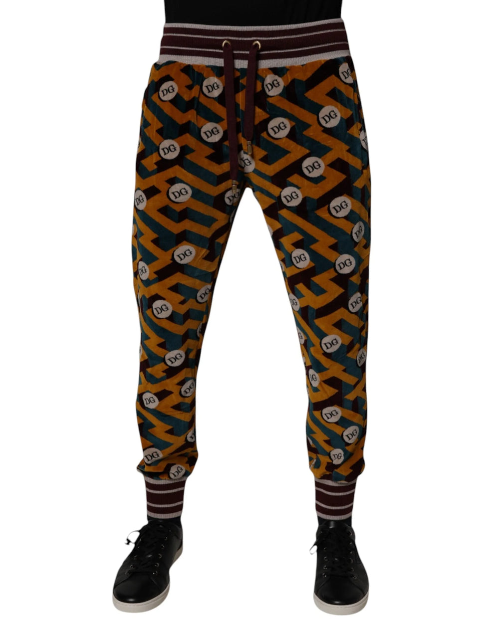 Dolce & Gabbana Multicolor Logo Monogram Jogger Sweatpants Pants - Joggers