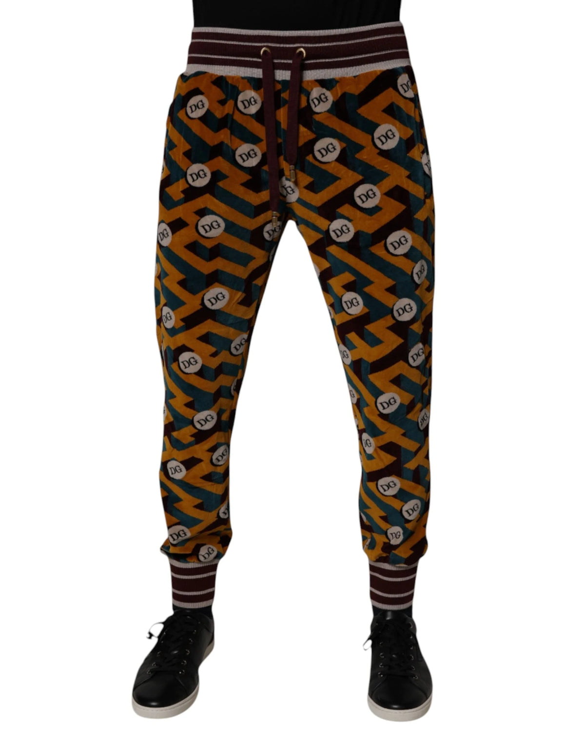 Dolce & Gabbana Multicolor Logo Monogram Jogger Sweatpants Pants - Joggers