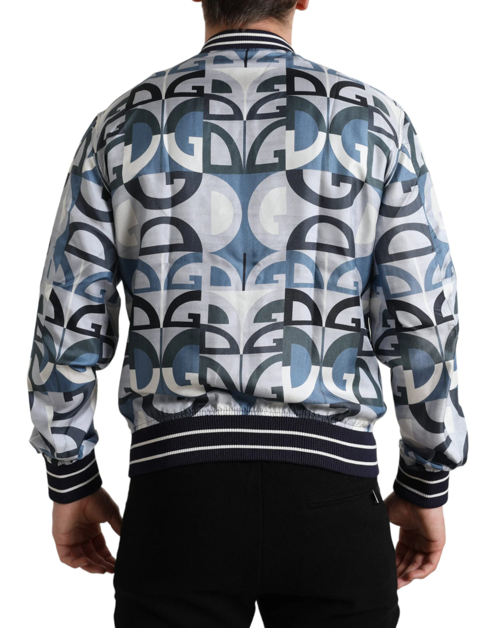 Dolce & Gabbana Multicolor Logo Print Bomber Blouson Jacket - IT52 | L - Bomber Jackets