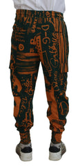 Dolce & Gabbana Multicolor Logo Print Silk Cargo Jogger Pants - IT48 | M - Joggers
