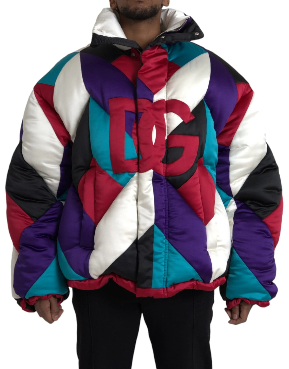Dolce & Gabbana Multicolor Logo Windbreaker Puffer Jacket - IT52 | XL - Windbreakers