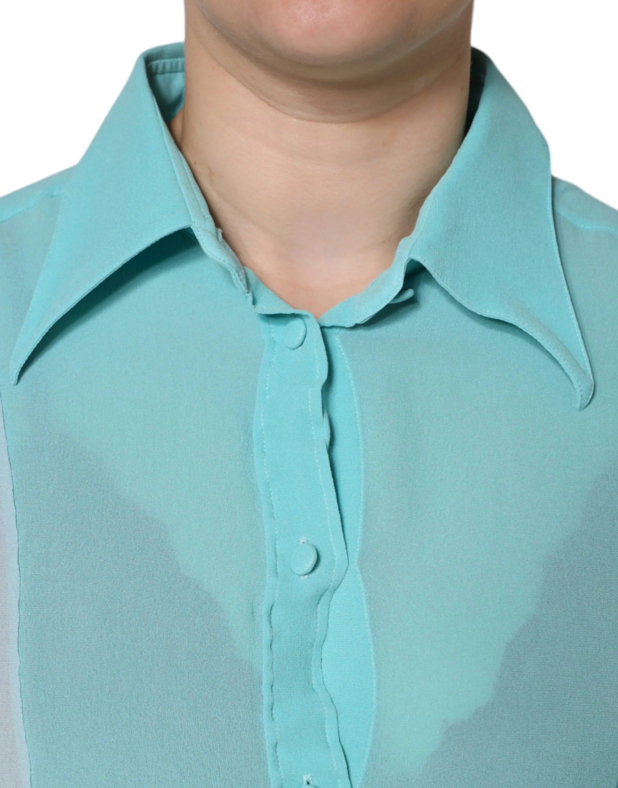 Dolce & Gabbana Multicolor Long Sleeve Button Blouse Top - IT46|XL - Blouses