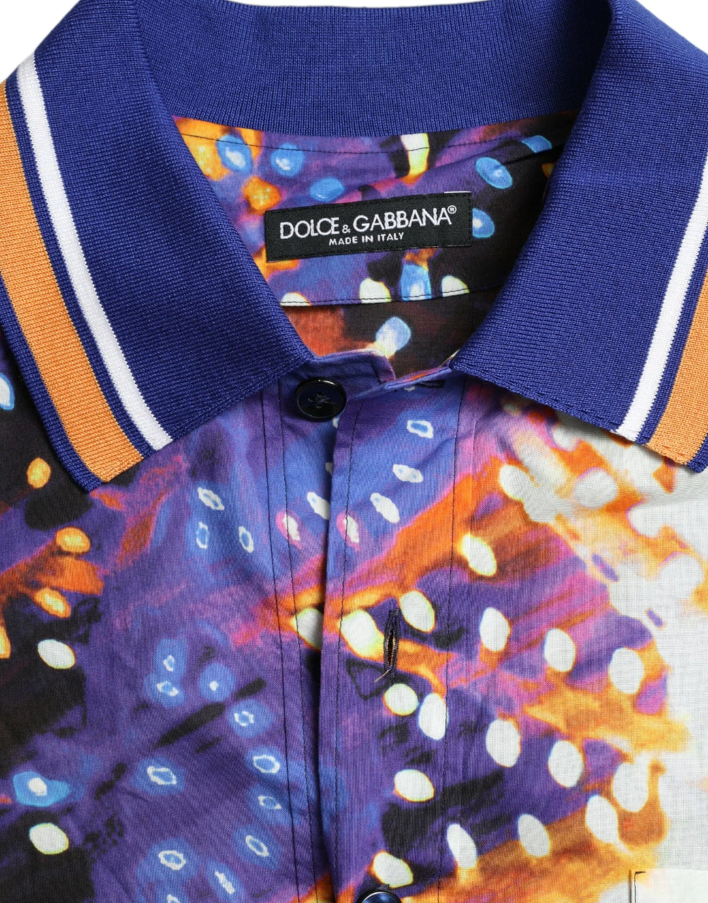 Dolce & Gabbana Multicolor Luminarie Print Cotton Casual Shirt - Polos