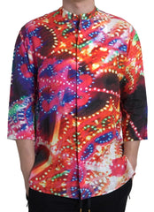 Dolce & Gabbana Multicolor Luminarie Print Linen Shirt - IT37 | XS - Shirts