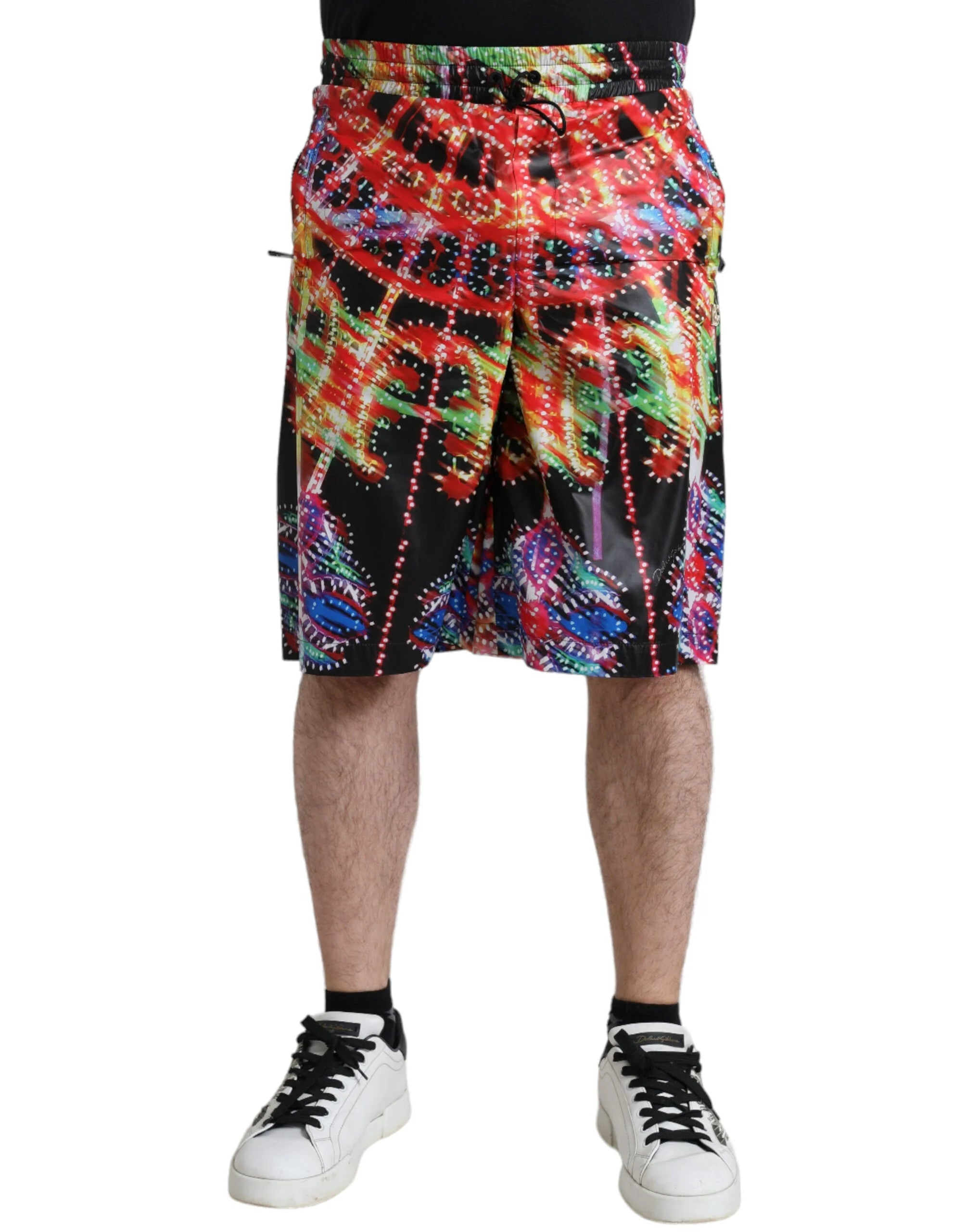 Dolce & Gabbana Multicolor Luminarie Print Men Bermuda Shorts - Bermudas