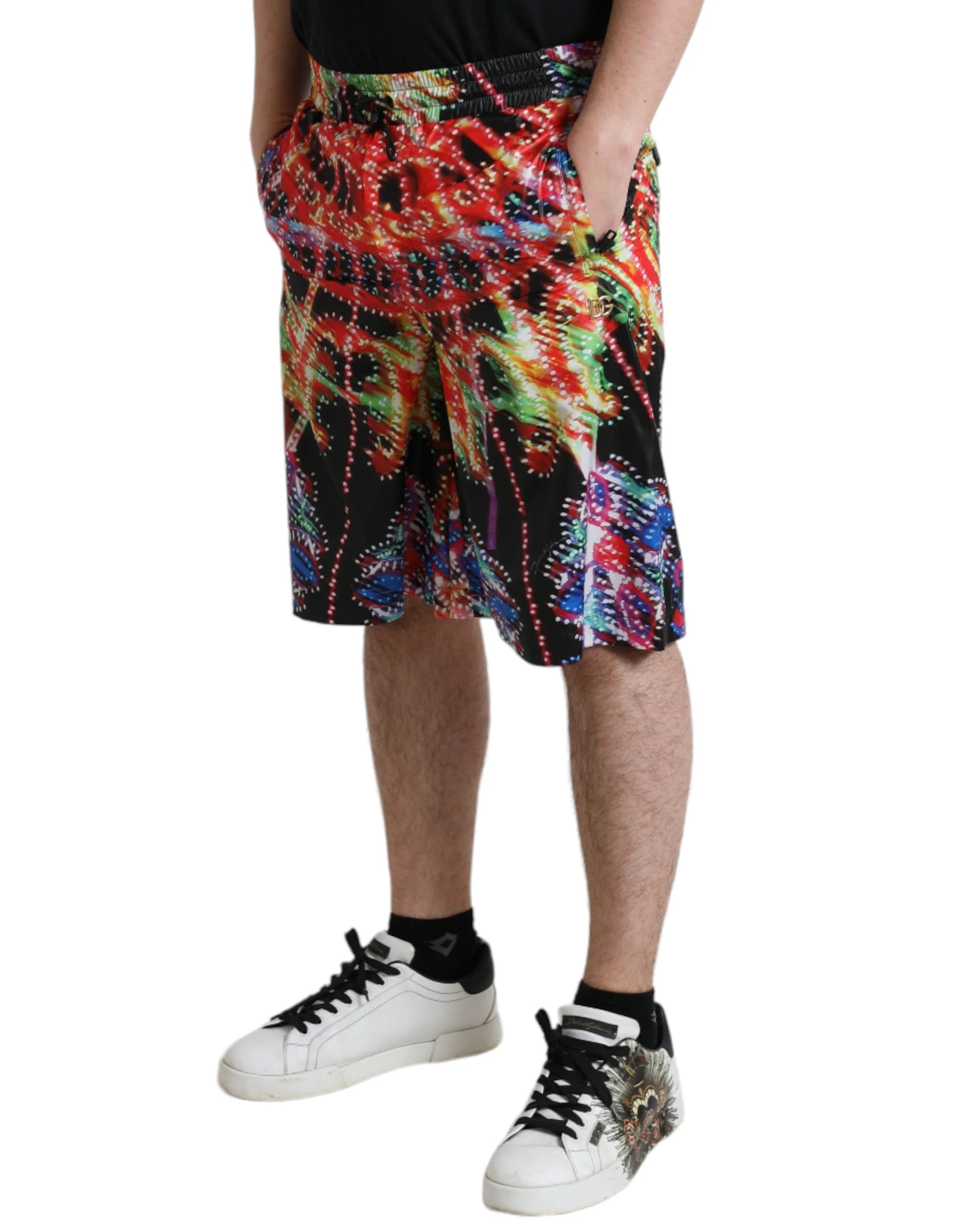 Dolce & Gabbana Multicolor Luminarie Print Men Bermuda Shorts - Bermudas