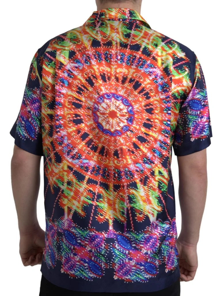 Dolce & Gabbana Multicolor Luminarie Print Men Shirt Silk - IT41 | L - Shirts