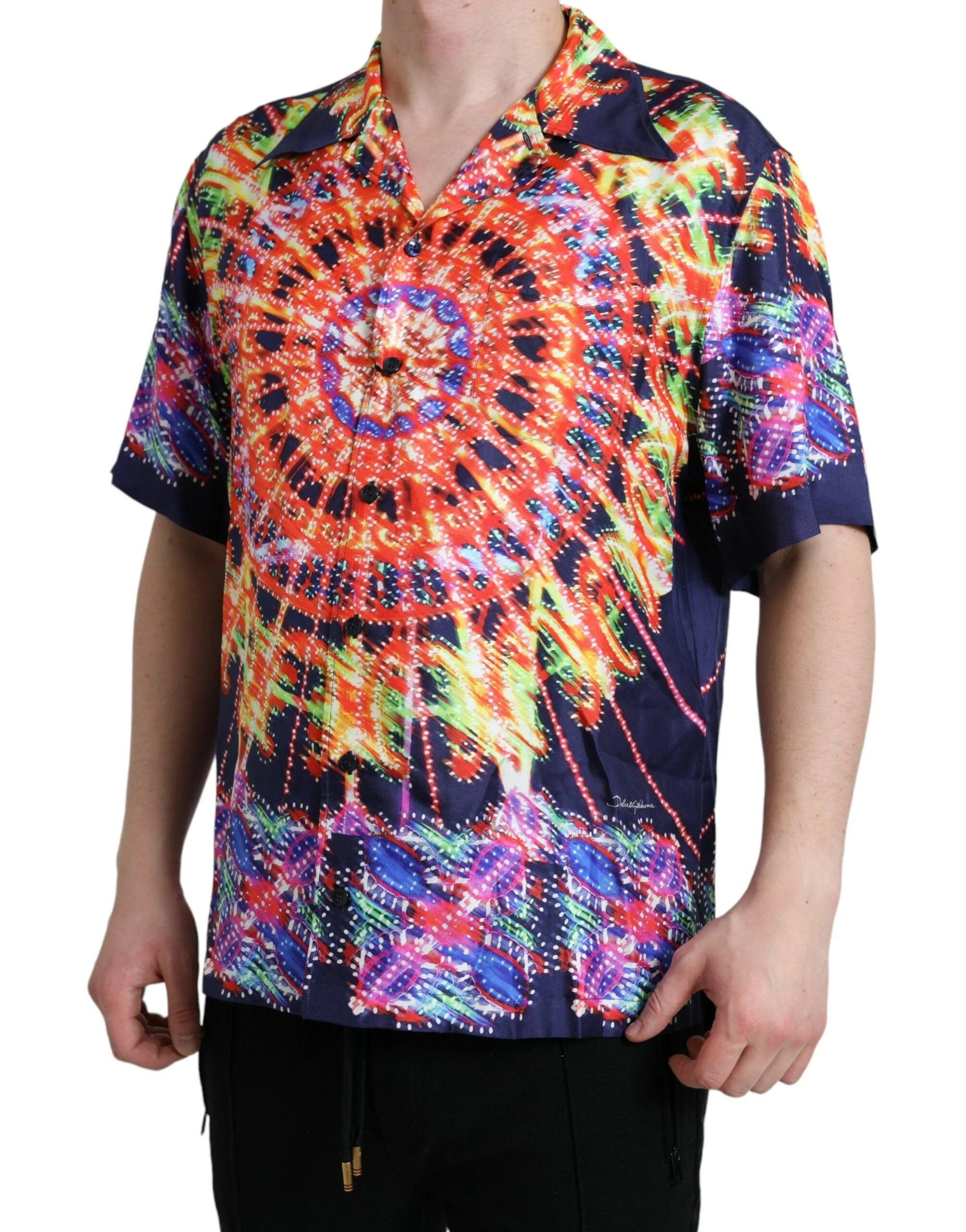 Dolce & Gabbana Multicolor Luminarie Silk Casual Shirt - IT40 | M - Shirts