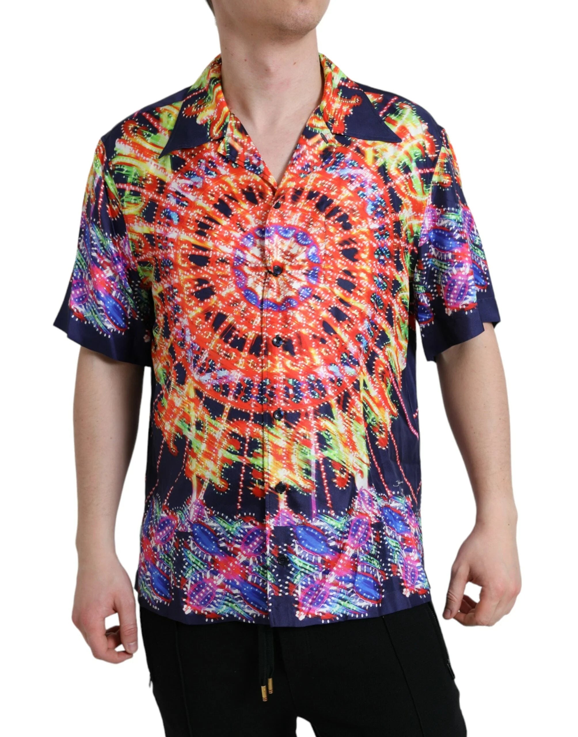 Dolce & Gabbana Multicolor Luminarie Silk Casual Shirt - IT40 | M - Shirts