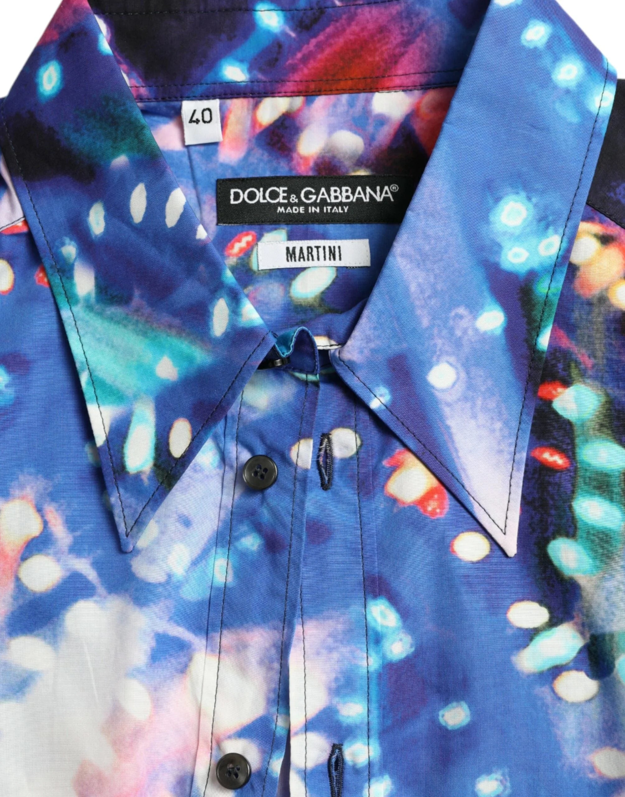 Dolce & Gabbana Multicolor Luminarie Slim MARTINI Shirt - IT39 | M - Shirts
