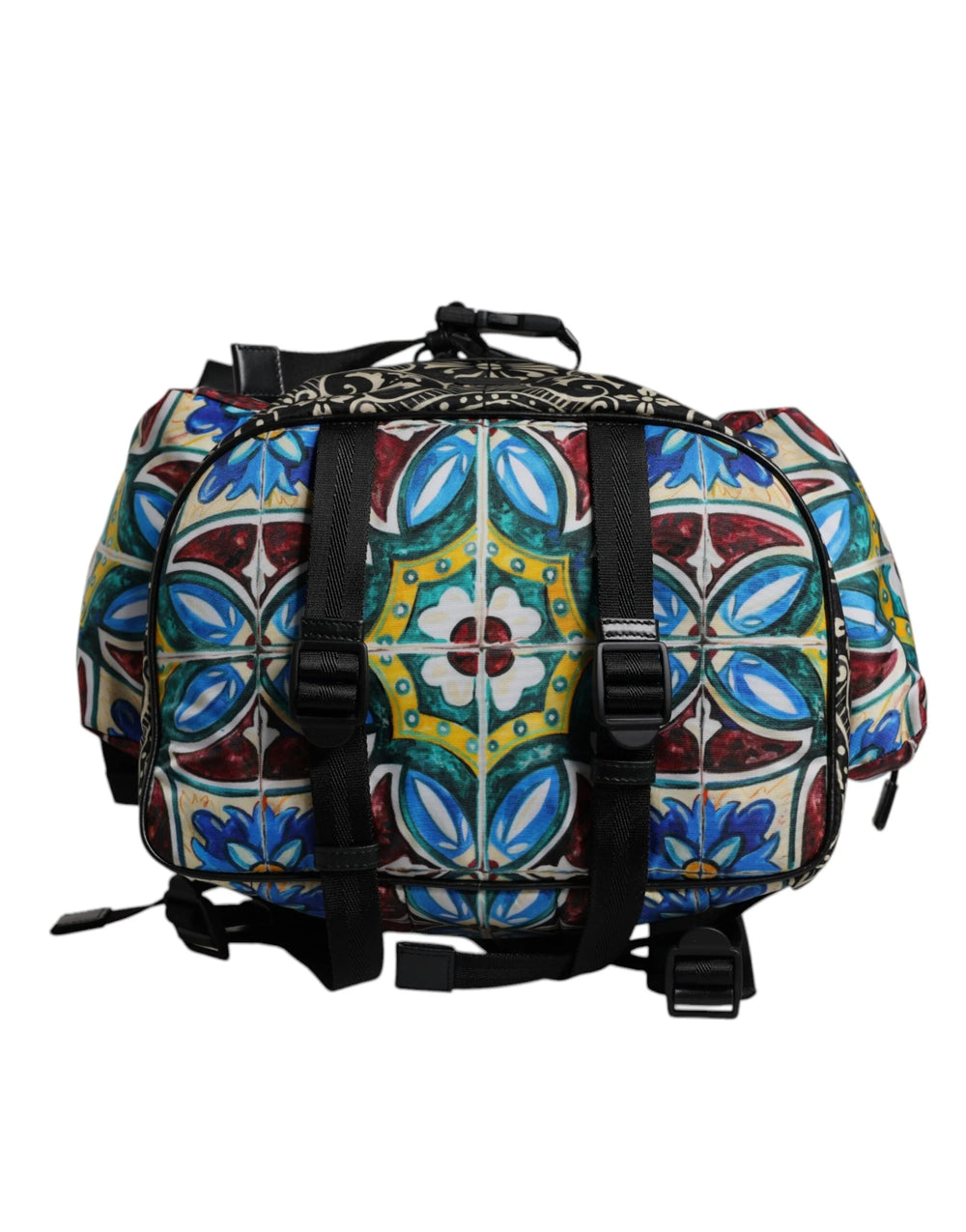 Dolce & Gabbana Multicolor Maiolica Print Nylon Backpack Bag - Backpacks