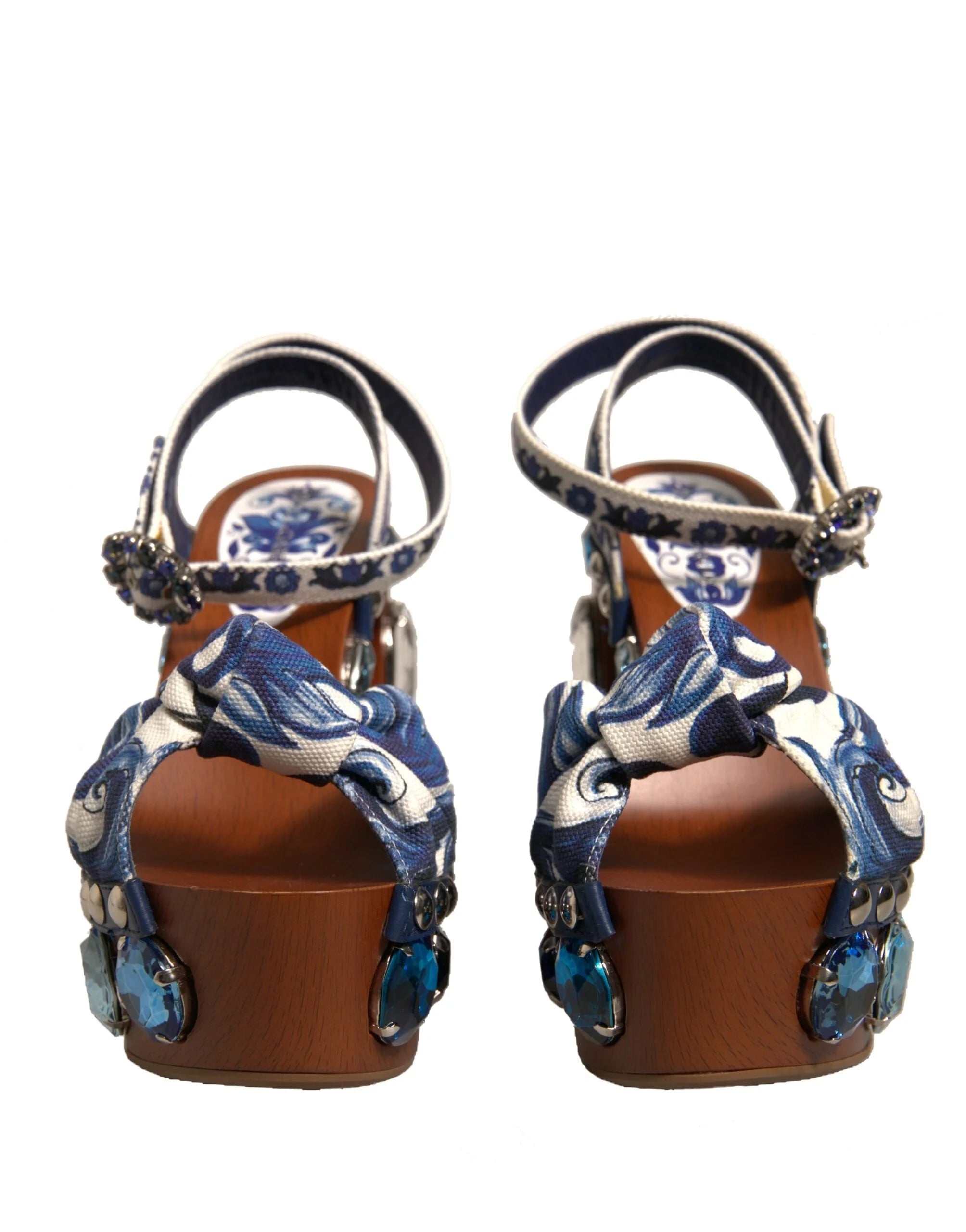 Dolce & Gabbana Multicolor Majolica Embellished Wedge Sandals Shoes - EU36/US6 - Sandals