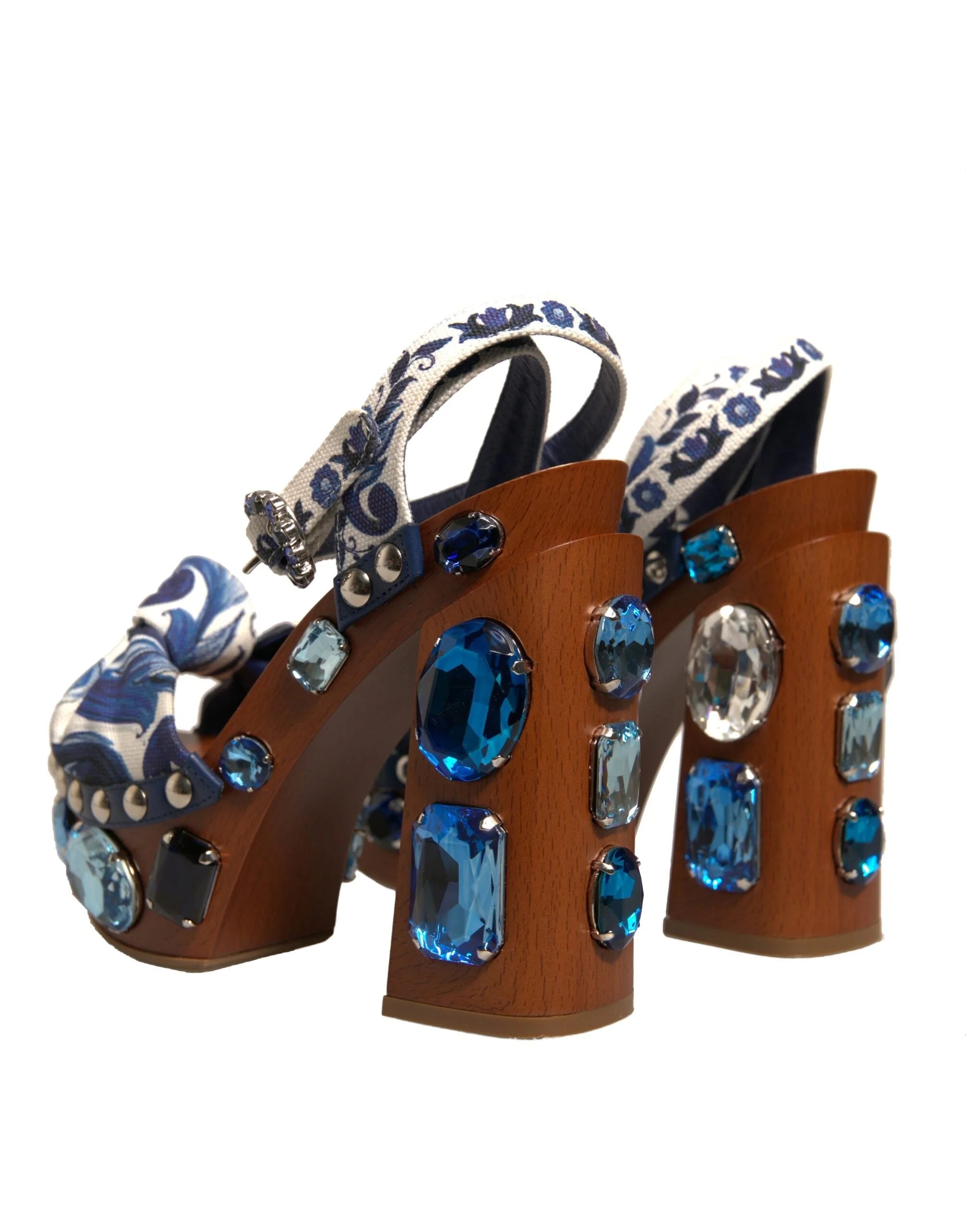 Dolce & Gabbana Multicolor Majolica Embellished Wedge Sandals Shoes - EU36/US6 - Sandals