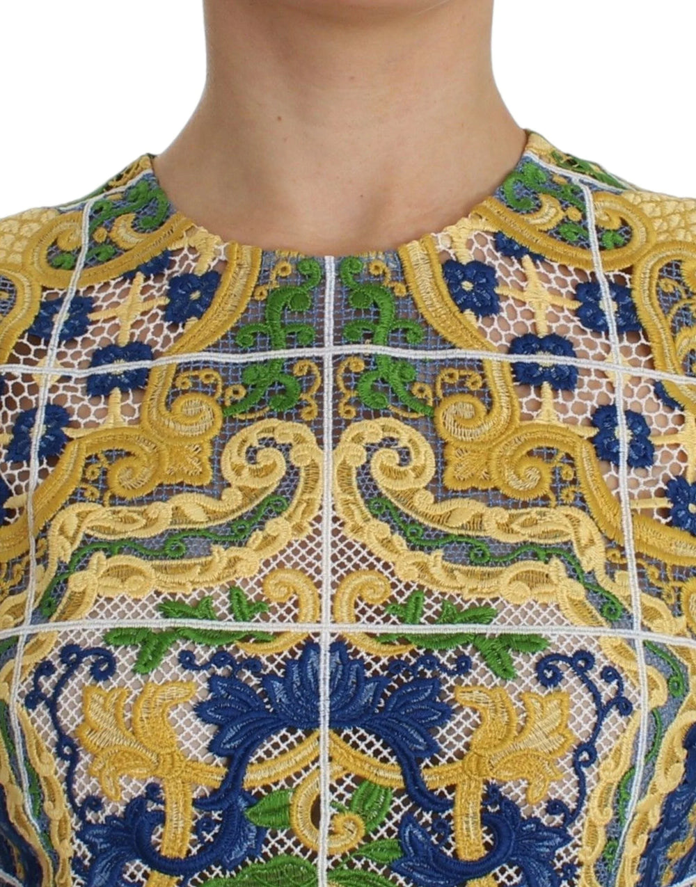 Dolce & Gabbana Multicolor Majolica Embroidered Sweater - IT40|S - Tank Tops