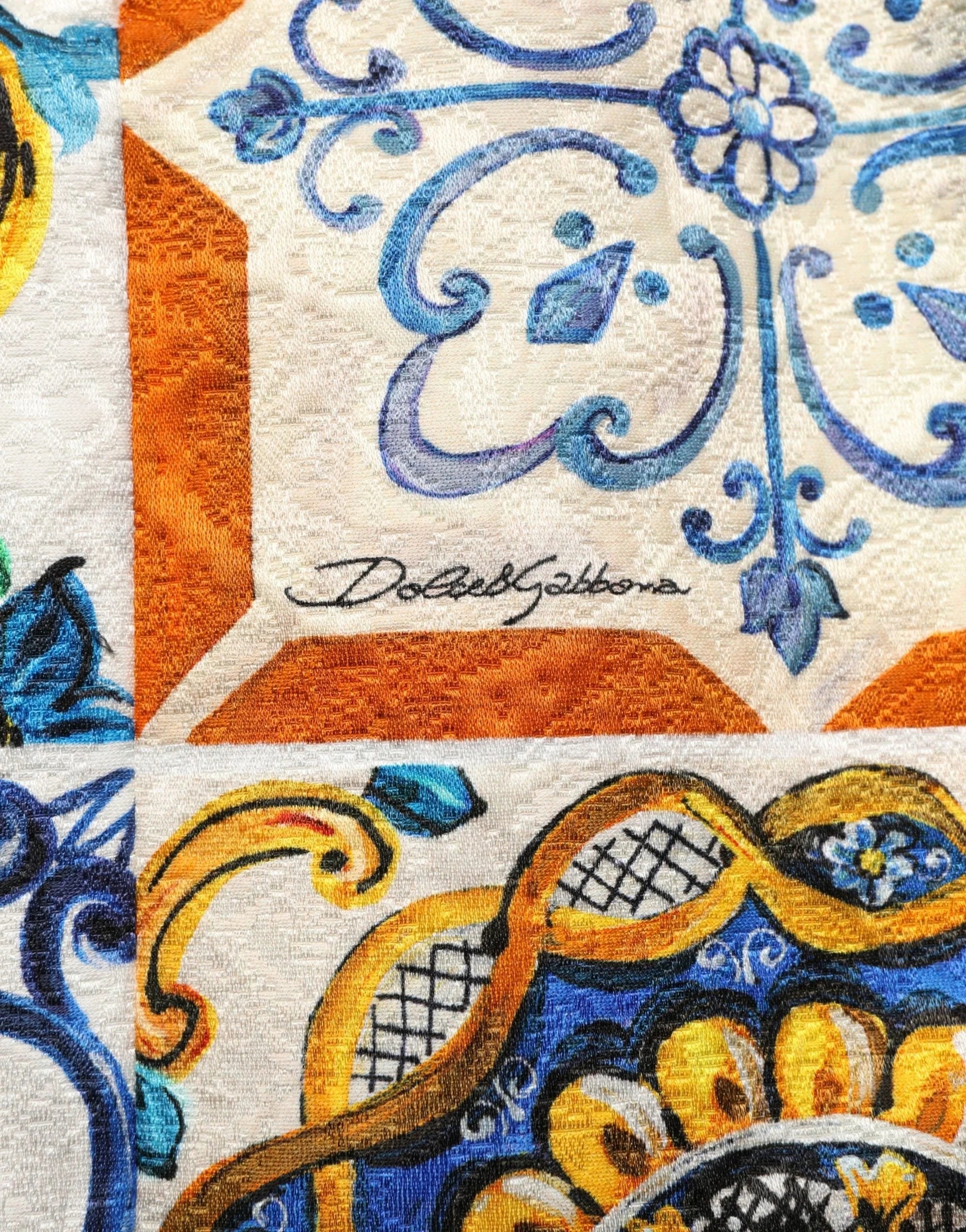 Dolce & Gabbana Multicolor Majolica Print Cotton Mini Dress - IT36|XXS