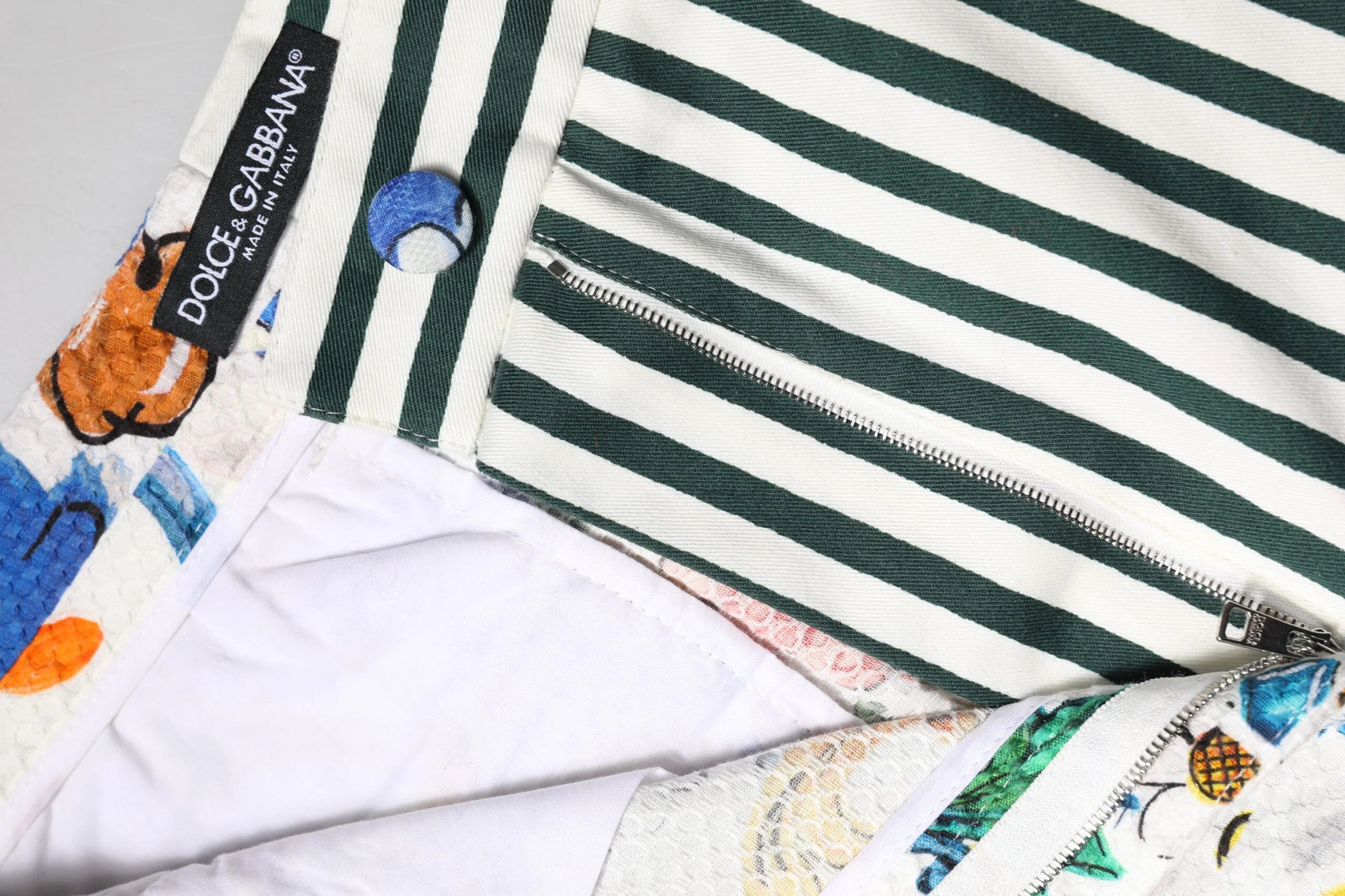 Dolce & Gabbana Multicolor Majolica Print High Waist Shorts - Short Trousers