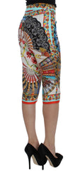 Dolce & Gabbana Multicolor Majolica Sicily Silk Pants - IT38|XS - Trousers