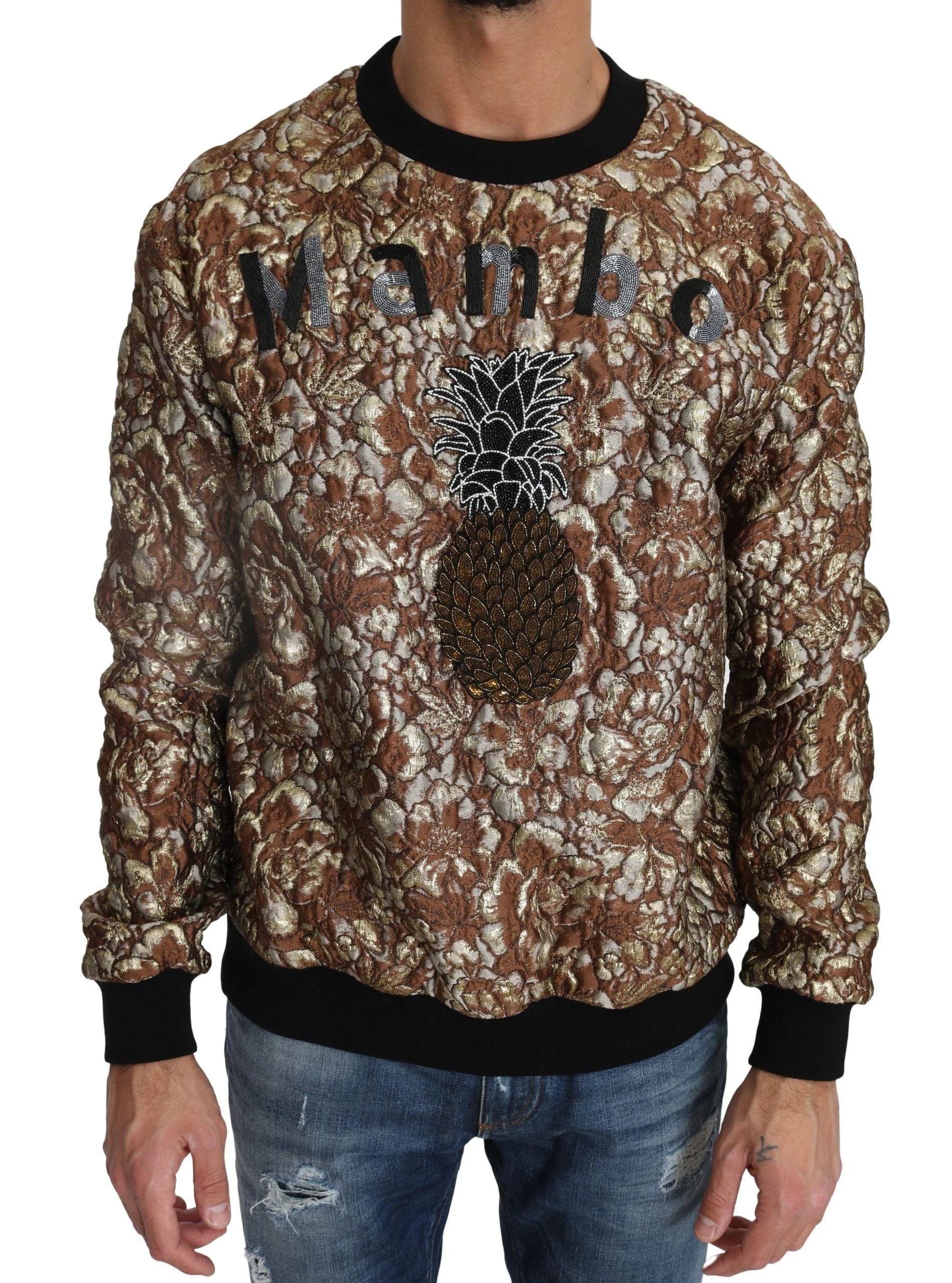Dolce & Gabbana Multicolor MAMBO Jacquard Pineapple Pullover Sweater - Sweaters