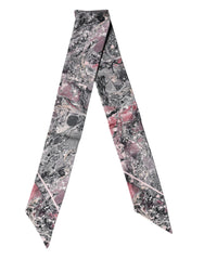 Dolce & Gabbana Multicolor Marble Neck Silk Wrap Foulard Scarf