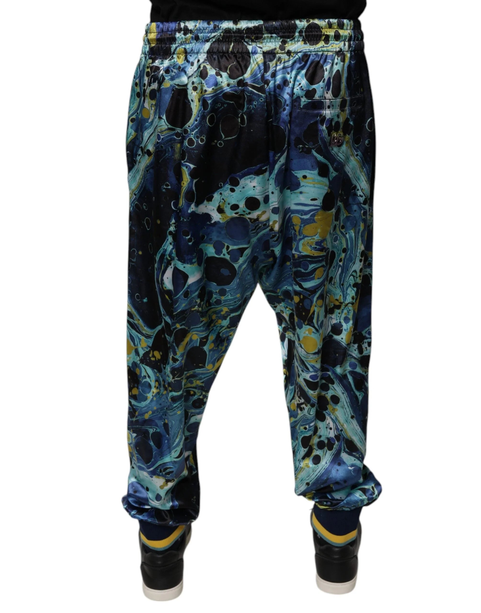 Dolce & Gabbana Multicolor Marble Print Jogger Men Sweatpants Pants - Sweatpants