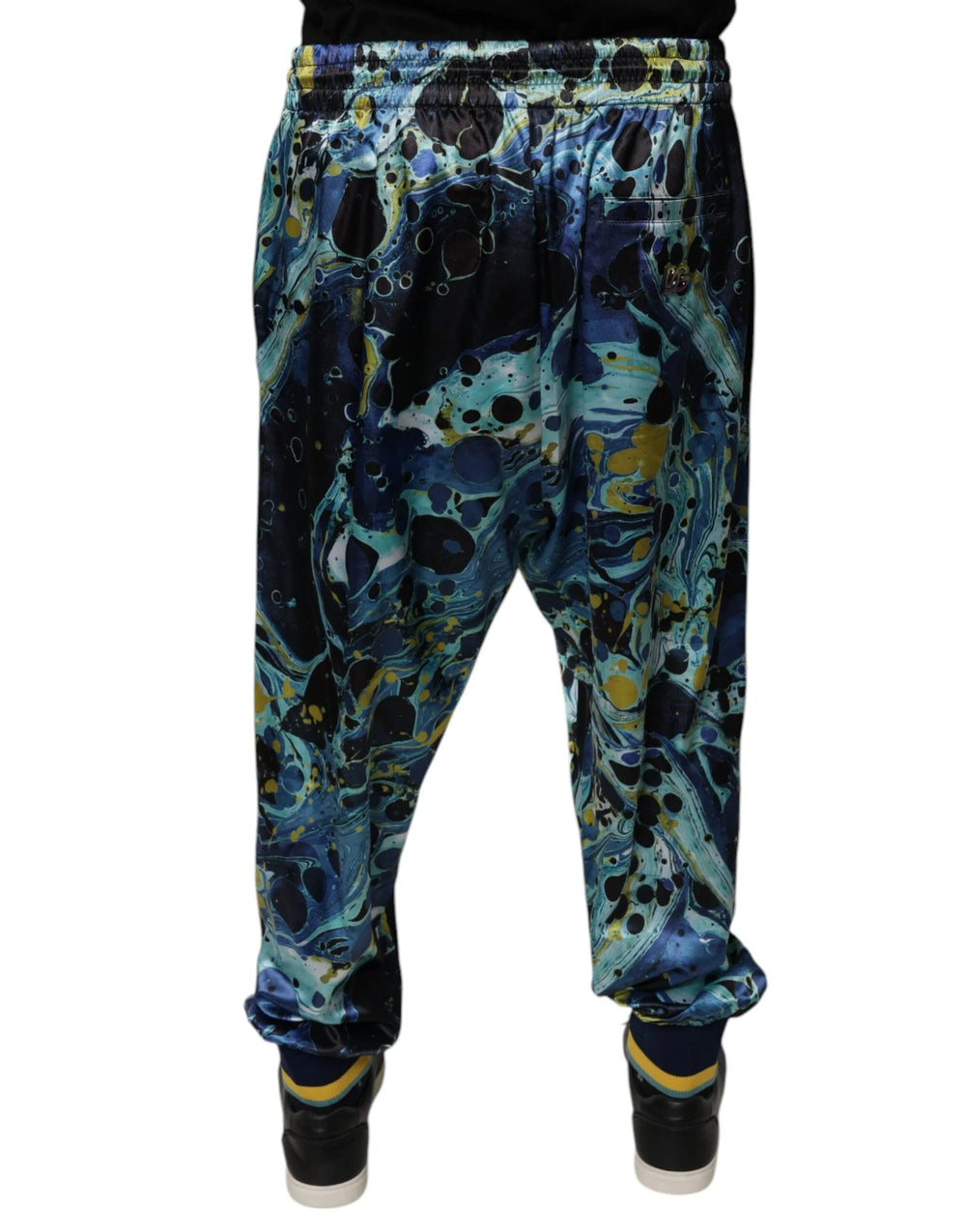 Dolce & Gabbana Multicolor Marble Print Jogger Men Sweatpants Pants - Sweatpants