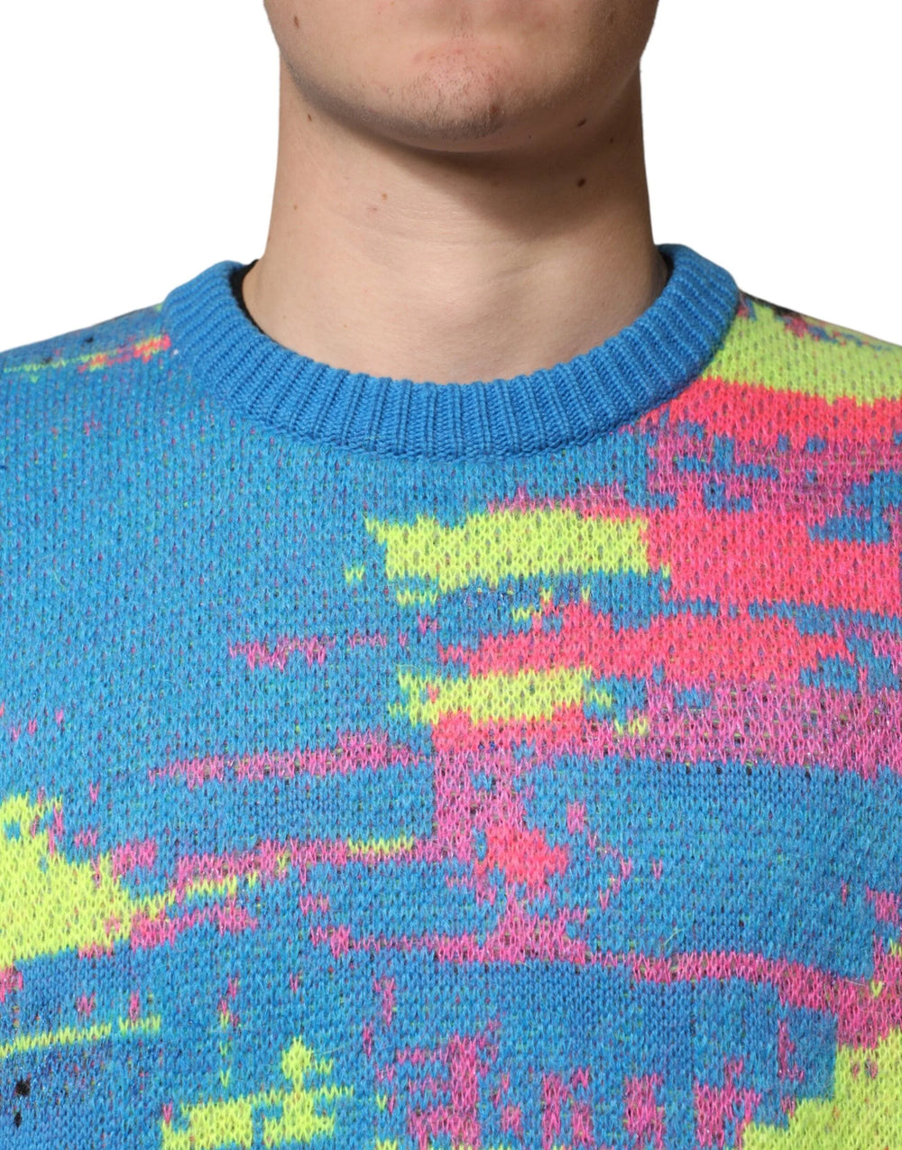 Dolce & Gabbana Multicolor Men Crew Neck Pullover Sweater - IT48 | M