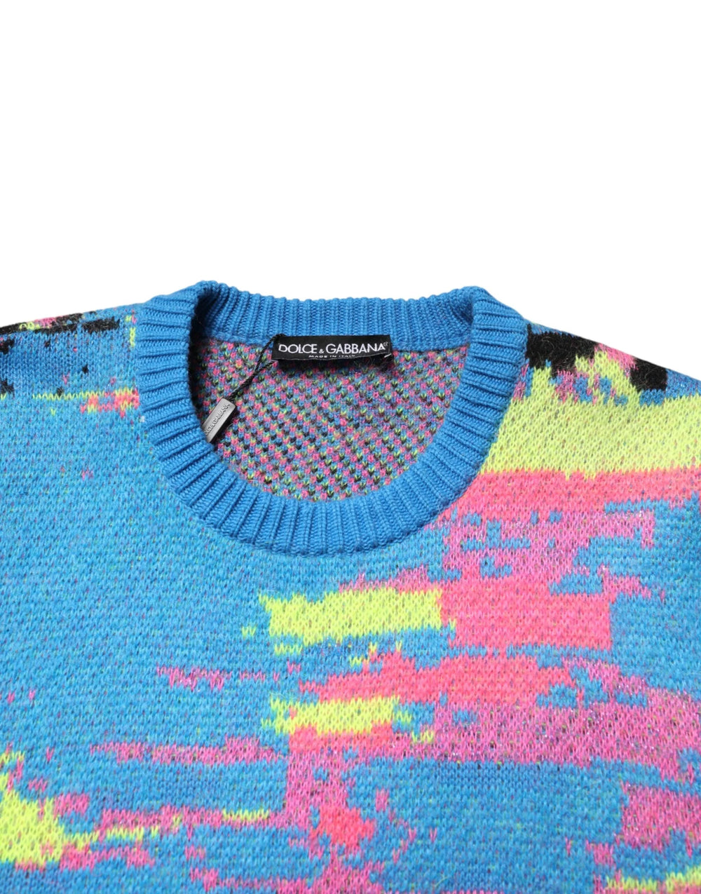 Dolce & Gabbana Multicolor Men Crew Neck Pullover Sweater - IT48 | M