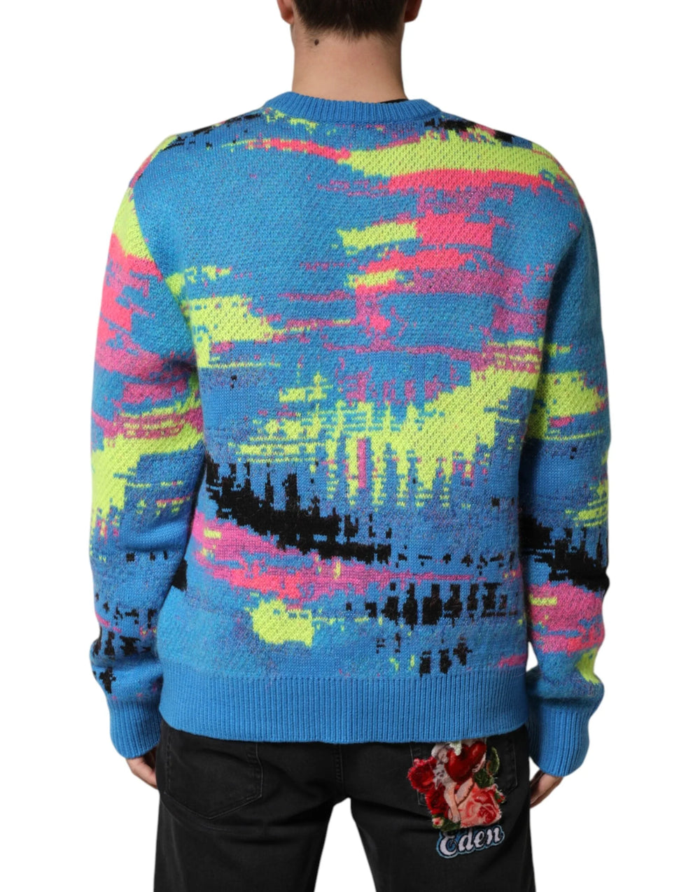 Dolce & Gabbana Multicolor Men Crew Neck Pullover Sweater - IT48 | M