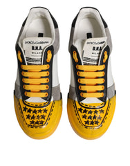 Zijaanzicht van Dolce & Gabbana Miami sneakers met een dynamisch kleurblokpatroon en premium lederen constructie.