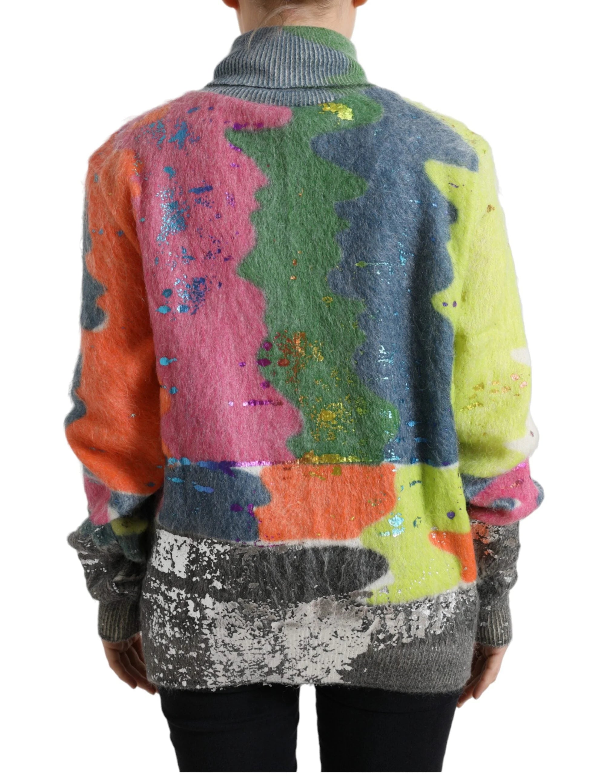 Dolce & Gabbana Multicolor Mohair Turtleneck Pullover Sweater - IT38 | XS - Sweaters
