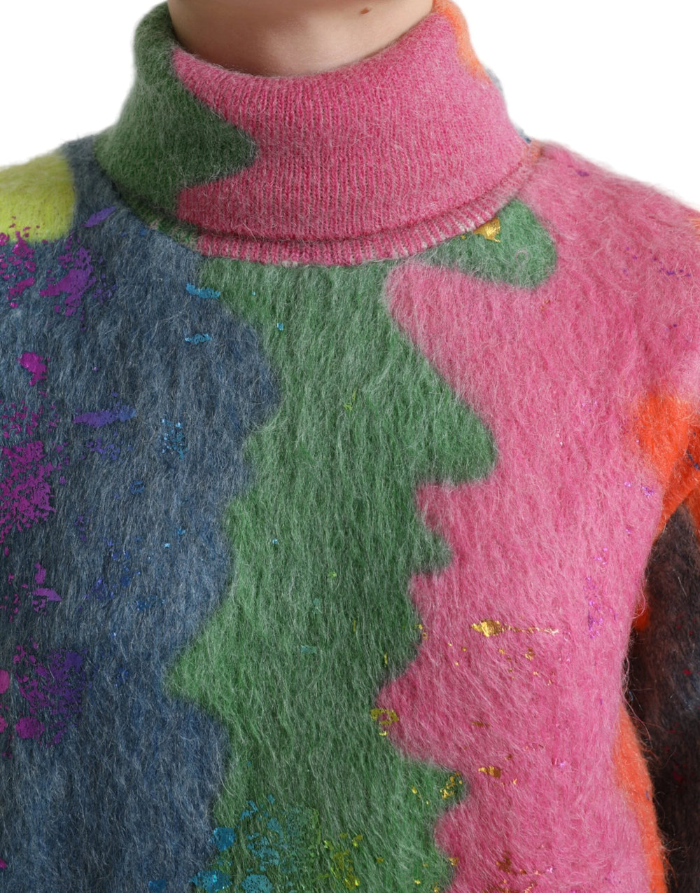 Dolce & Gabbana Multicolor Mohair Turtleneck Pullover Sweater - IT38 | XS - Sweaters