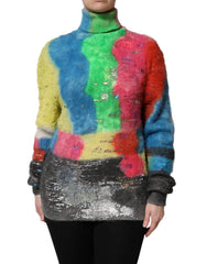 Dolce & Gabbana Multicolor Mohair Turtleneck Pullover Sweater - IT40|S - Sweaters