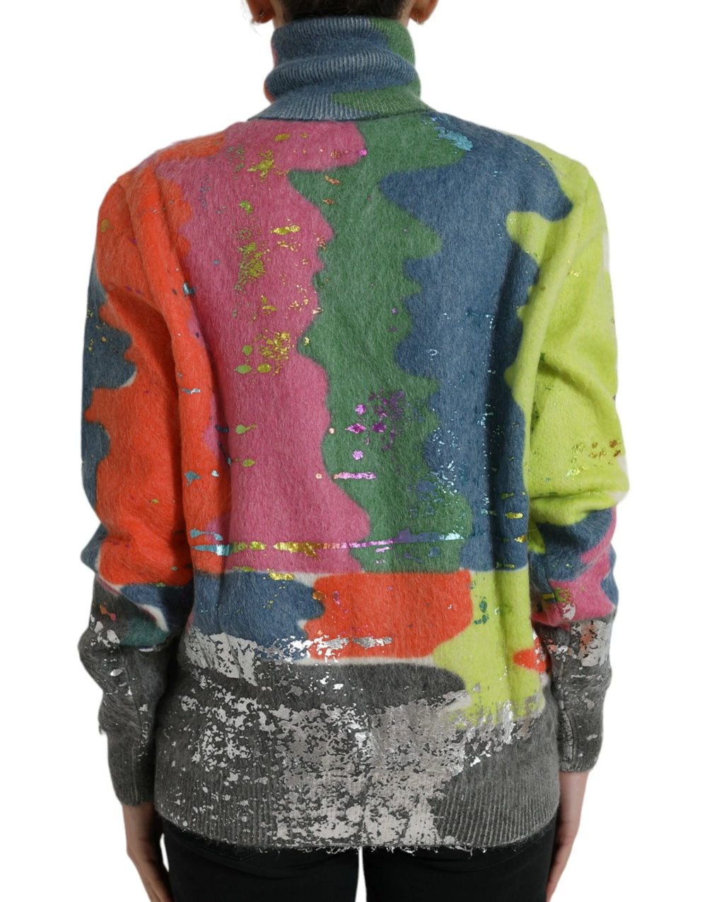 Dolce & Gabbana Multicolor Mohair Turtleneck Pullover Sweater - Sweaters