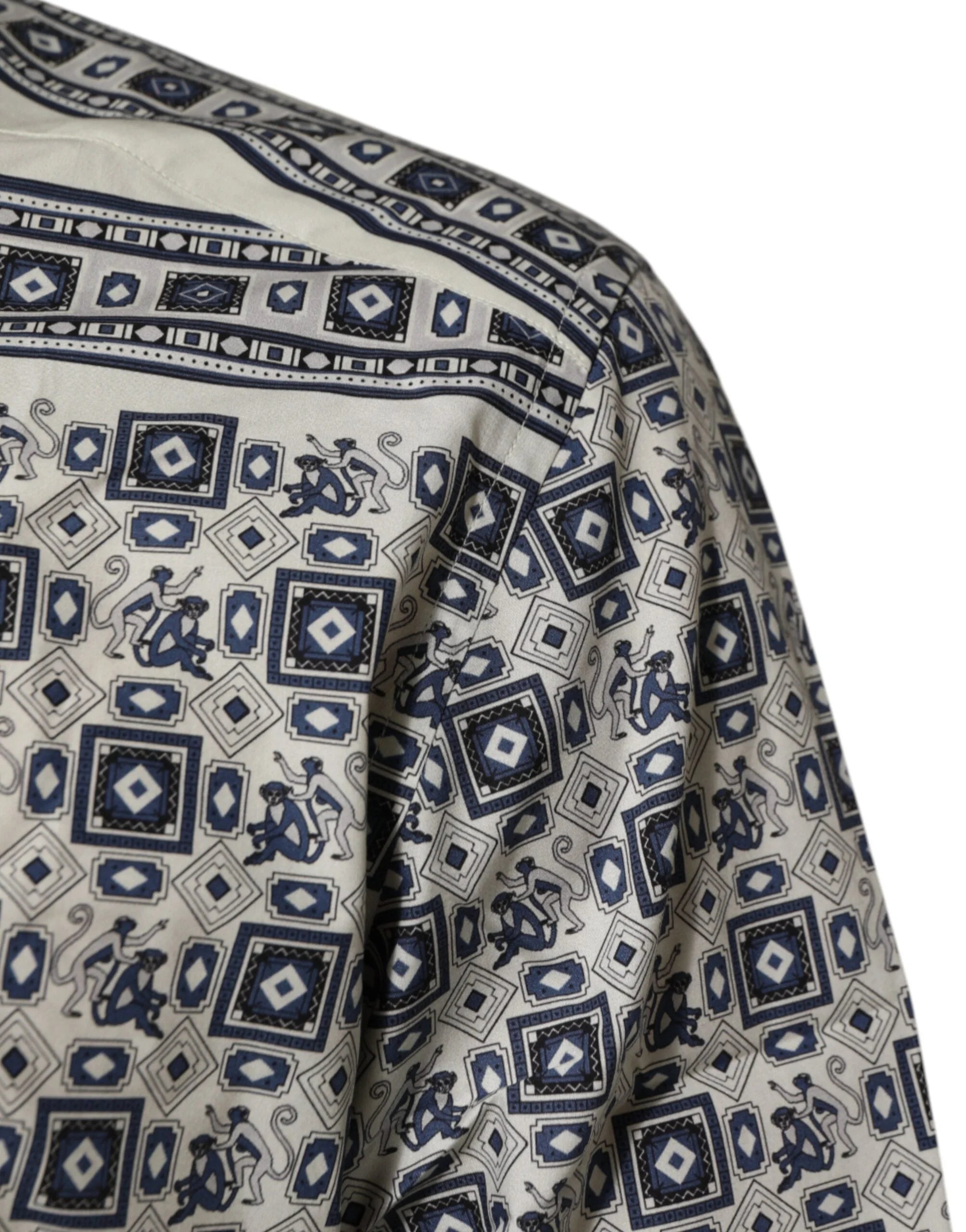 Dolce & Gabbana Multicolor Monkey Tie Print GOLD Dress Shirt - IT41 | L
