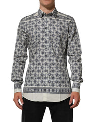 Dolce & Gabbana Multicolor Monkey Tie Print GOLD Dress Shirt - IT41 | L
