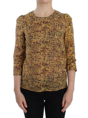 Dolce & Gabbana Multicolor Mosaic Print Silk Blouse T-shirt - Blouses