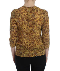 Dolce & Gabbana Multicolor Mosaic Print Silk Blouse T-shirt - Blouses