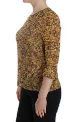 Dolce & Gabbana Multicolor Mosaic Print Silk Blouse T-shirt - Blouses