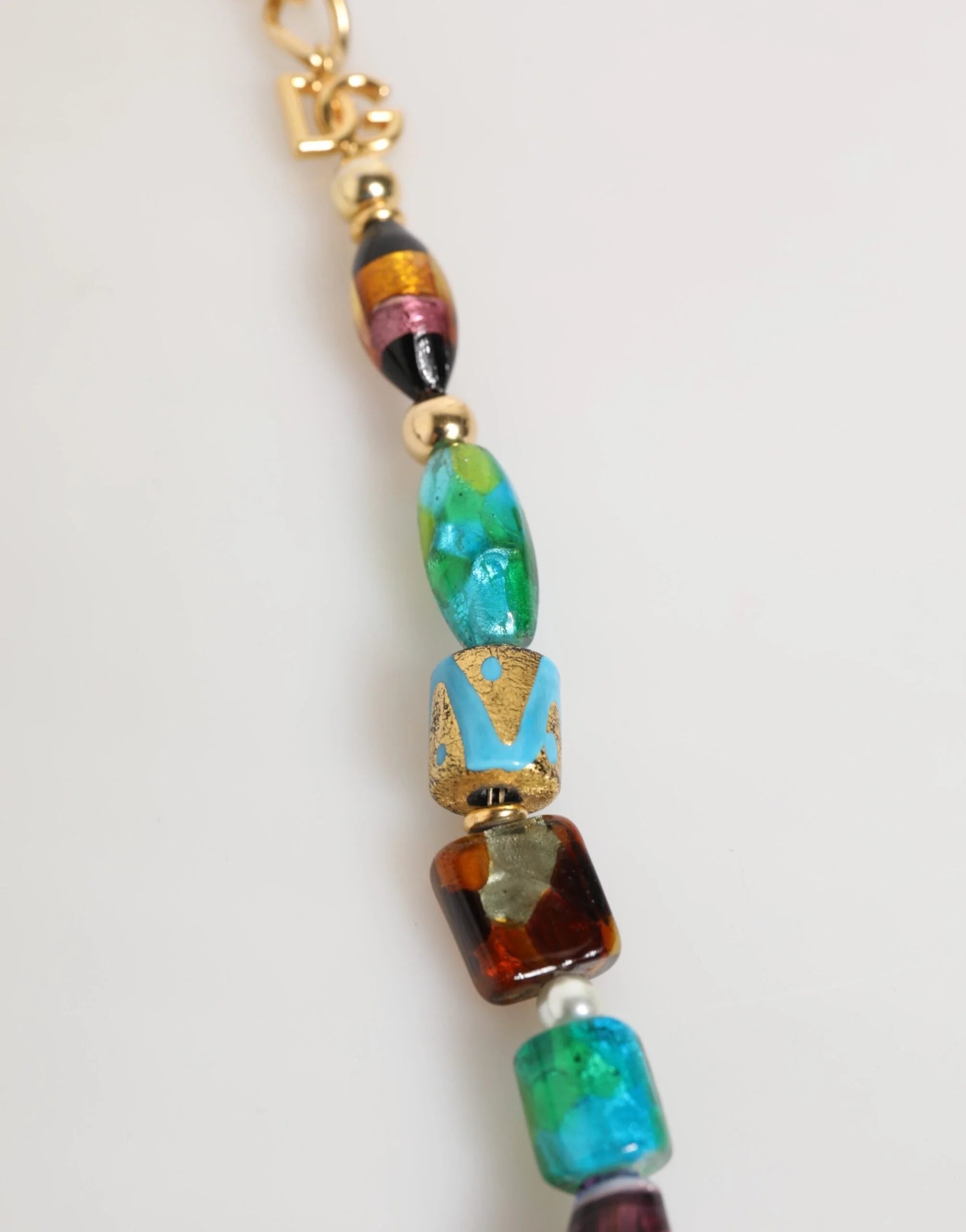 Dolce & Gabbana Multicolor Murano Glass Beads Brass Women Jewelry Necklace - Necklaces