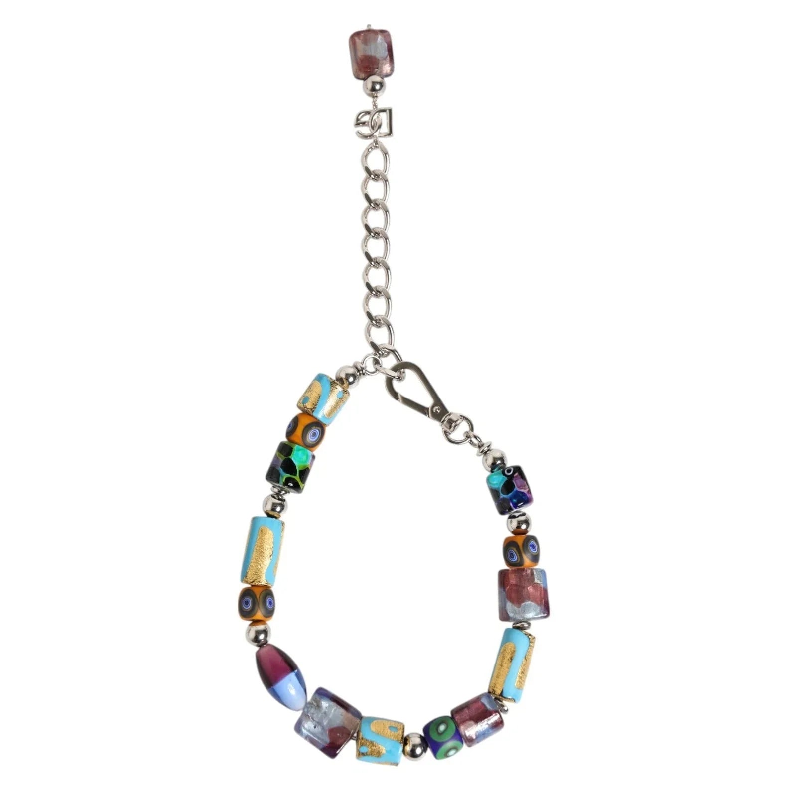 Dolce & Gabbana Multicolor Murano Glass Beads Brass Zamak Necklace - Necklaces