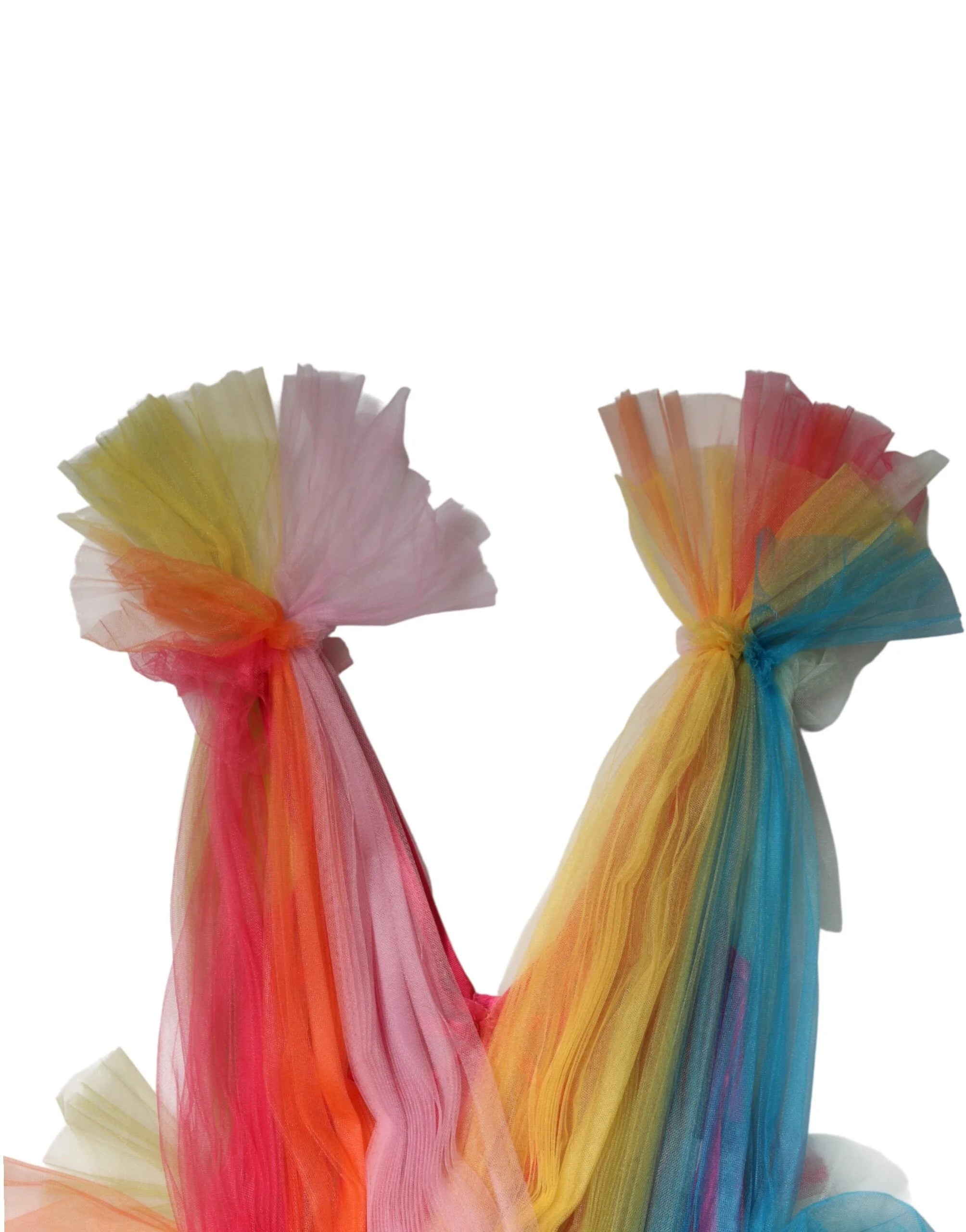 Dolce & Gabbana Multicolor Nylon Tiered Tulle Midi Dress - IT40|S