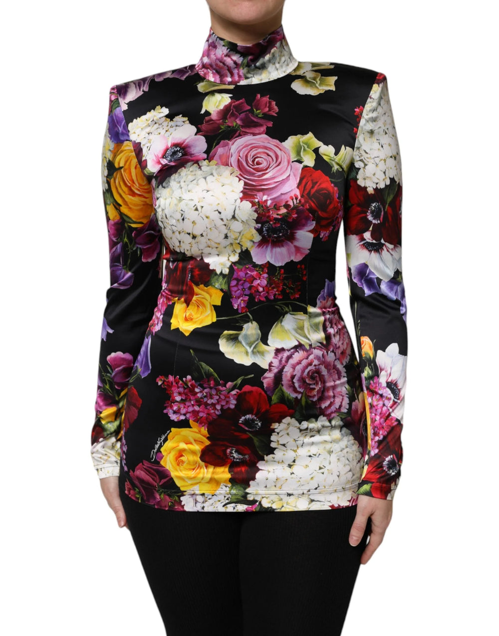 Dolce & Gabbana Multicolor Ortensies Long Sleeves Blouse Top - IT40|S - Blouses