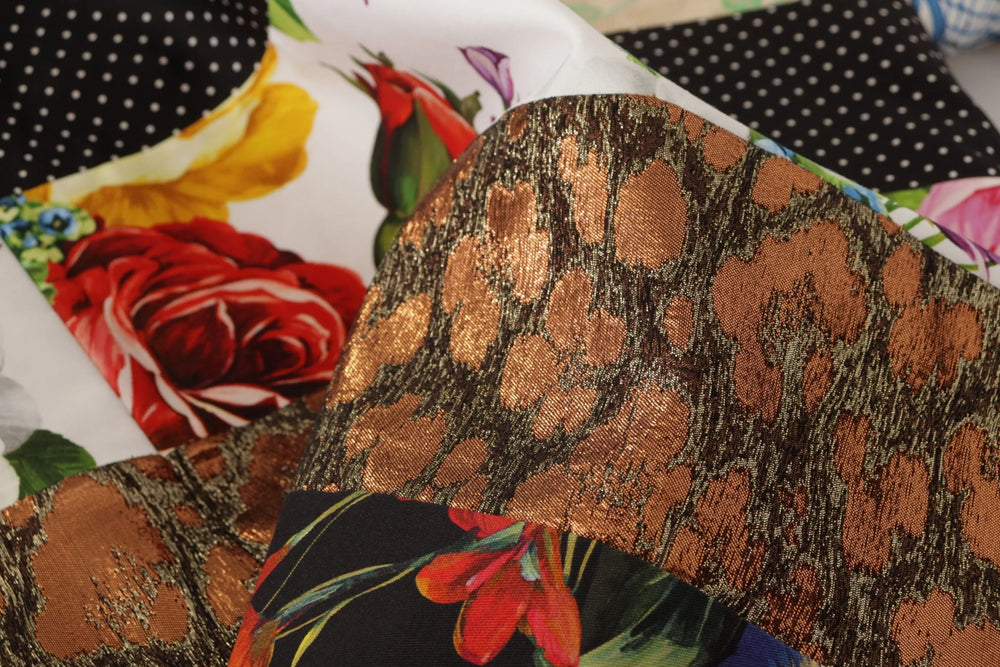 Dolce & Gabbana Multicolor Pachwork Floral Sheath Jaquard Mini Gown Dress - Dresses