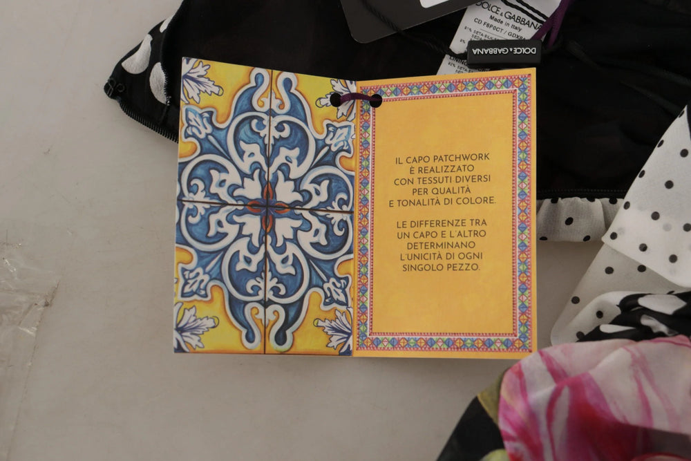 Dolce & Gabbana Multicolor Pachwork Midi Floral Silk Leopard Bodycon Dress - IT40|S - Dresses